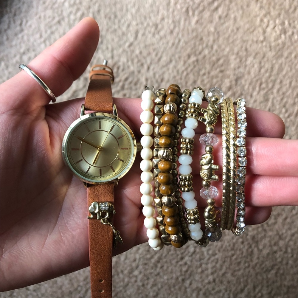 Elephant watch/bracelet set